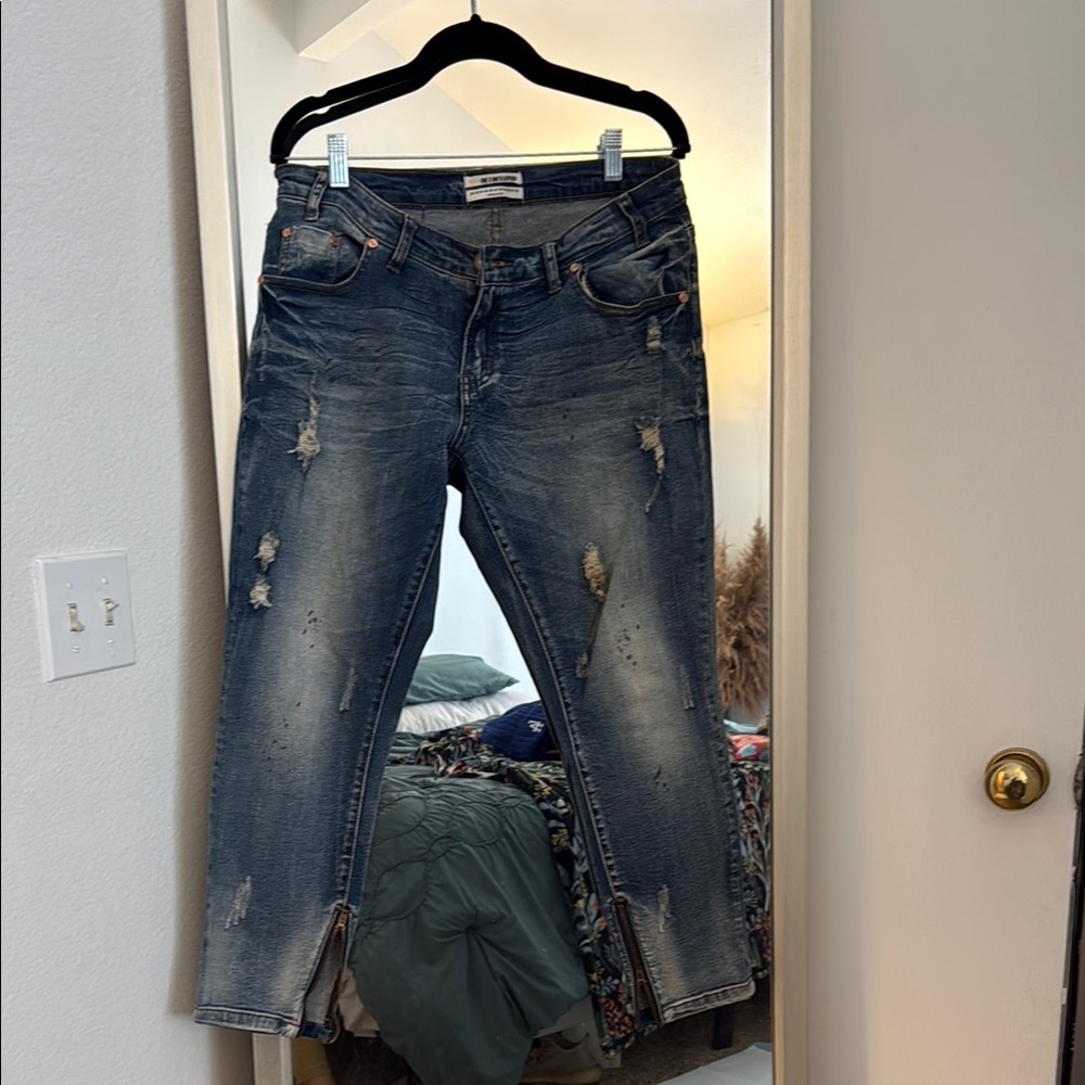 Women's Distressed Blue Jeans